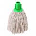 The photo shows a pack of 10 green ValueX PY socket mop heads, each with a valueX mop head attached. The mop heads are cylindrical in shape and made of soft, absorbent material. The packaging is simple and practical, featuring the brand name and product details.
