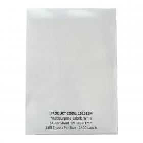 ValueX Multipurpose Label 99.1x38.1mm 14 Per A4 Sheet White (Pack 1400 Labels) - 15131SM 15131SM