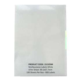 ValueX Multipurpose Label 99.1x67.7mm 8 Per A4 Sheet White (Pack 800) - 15152SM 15152SM