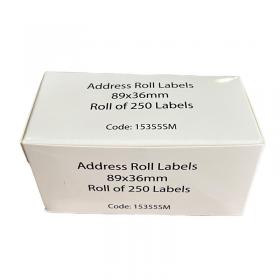 ValueX Address Label Roll 89x36mm White (Pack 250 Labels) - 15355SM 15355SM