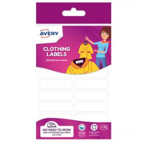 Avery Clothing Labels 45x13mm White (Pack 36) - ETVET36.UK 15735AV
