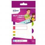 Avery Self Laminating Waterproof Labels 86x17mm Neon Colours White (Pack 24) - APFLUO24.UK 15756AV