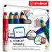 STABILO MARKdry Drywipe Marker Pencil for use on Whiteboards Assorted Colours including Sharpener and Cloth (Pack 4) 6484-5 15875ST