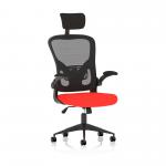 Ace Executive Mesh Back Office Chair With Folding Arms Bespoke Fabric Seat Bergamot Cherry - KCUP2000 15959DY