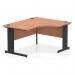 Impulse Right Crescent Office Desk W1400 x D1200 x H730mm Cable Managed Leg Beech Finish Black Frame - I004544 16022DY