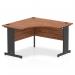 Impulse Corner Office Desk W1200 x D1200 x H730mm Cable Managed Leg Walnut Finish Black Frame - I004556 16106DY