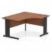 Impulse Right Crescent Office Desk W1400 x D1200 x H730mm Cable Managed Leg Walnut Finish Black Frame - I004558 16120DY