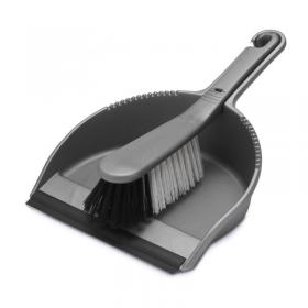 Addis Stiff Dustpan and Brush Set Metallic Silver - 510405 16314AD