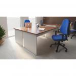 Impulse Straight Office Desk W1200 x D800 x H730mm Panel End Leg Walnut Finish White Frame  - TT000001 16358DY