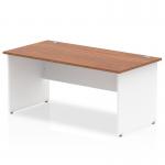 Impulse Straight Office Desk W1600 x D800 x H730mm Panel End Leg Walnut Finish White Frame - TT000013 16400DY