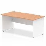 Impulse Straight Office Desk W1800 x D800 x H730mm Panel End Leg Oak Finish White Frame - TT000023 16435DY