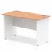 Impulse Straight Office Desk W800 x D600 x H730mm Panel End Leg Oak Finish White Frame - TT000077 16456DY