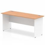 Impulse Straight Office Desk W1600 x D600 x H730mm Panel End Leg Oak Finish White Frame - TT000101 16540DY