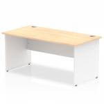 Impulse Straight Office Desk W1600 x D800 x H730mm Panel End Leg Maple Finish White Frame - TT000111 16582DY