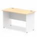 Impulse Straight Office Desk W800 x D600 x H730mm Panel End Leg Maple Finish White Frame - TT000121 16596DY