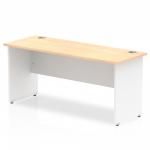 Impulse Straight Office Desk W1600 x D600 x H730mm Panel End Leg Maple Finish White Frame - TT000125 16624DY