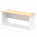 Impulse Straight Office Desk W1800 x D600 x H730mm Panel End Leg Maple Finish White Frame - TT000126 16631DY