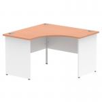 Impulse Corner Office Desk W1200 x D1200 x H730mm Panel End Leg Beech Finish White Frame - TT000127 16638DY