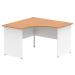 Impulse Corner Office Desk W1200 x D1200 x H730mm Panel End Leg Oak Finish White Frame - TT000129 16652DY