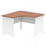 Impulse Corner Office Desk W1200 x D1200 x H730mm Panel End Leg Walnut Finish White Frame - TT000130 16659DY