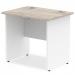 Impulse Straight Office Desk W800 x D600 x H730mm Panel End Leg Grey Oak Finish White Frame - TT000147 16666DY