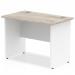 Impulse Straight Office Desk W1000 x D600 x H730mm Panel End Leg Grey Oak Finish White Frame - TT000148 16673DY