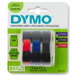 Dymo Embossing Tape 9mmx3m Red Black and Blue (Pack 3) S0847750 16692NR