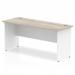 Impulse Straight Office Desk W1600 x D600 x H730mm Panel End Leg Grey Oak Finish White Frame - TT000151 16694DY