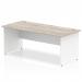 Impulse Straight Office Desk W1800 x D800 x H730mm Panel End Leg Grey Oak Finish White Frame - TT000156 16729DY