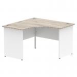 Impulse Corner Office Desk W1200 x D1200 x H730mm Panel End Leg Grey Oak Finish White Frame - TT000165 16764DY