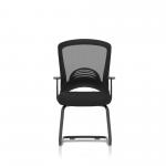 Astro Mesh Back Visitor Chair Cantilever Leg Bespoke Fabric Seat Black - BR000307 16771DY
