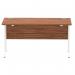 Impulse 1400 x 600mm Straight Desk Walnut Top White Cantilever Leg MI001916 16822DY