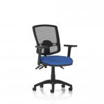 Eclipse Plus III Deluxe Medium Mesh Back Task Operator Office Chair Blue Seat With Height Adjustable Arms - KC0402 16876DY