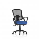 Eclipse Plus III Deluxe Medium Mesh Back Task Operator Office Chair Blue Seat With Loop Arms - KC0403 16883DY