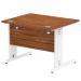 Impulse 1000 x 800mm Straight Desk Walnut Top White Cable Managed Leg MI001994 16885DY