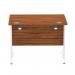 Impulse 1000 x 800mm Straight Desk Walnut Top White Cable Managed Leg MI001994 16885DY