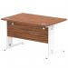 Impulse 1200 x 800mm Straight Desk Walnut Top White Cable Managed Leg MI001995 16892DY