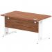 Impulse 1400 x 800mm Straight Desk Walnut Top White Cable Managed Leg MI001996 16899DY