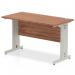 Impulse 1200 x 600mm Straight Desk Walnut Top Silver Cable Managed Leg MI002000 16927DY