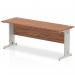 Impulse 1800 x 600mm Straight Desk Walnut Top Silver Cable Managed Leg MI002003 16948DY