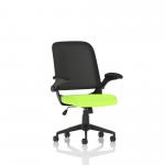 Crew Mesh Back Task Operator Office Chair Bespoke Fabric Seat Myrrh Green With Folding Arms - KCUP2019 16995DY