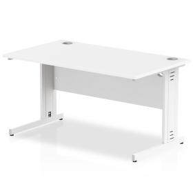 Impulse 1400 x 800mm Straight Desk White Top White Cable Managed Leg MI002272 17004DY