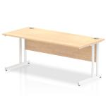 Impulse 1800 x 800mm Straight Desk Maple Top White Cantilever Leg MI002420 17123DY