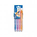 Pilot Set2Go FriXion Erasable Gel Rollerball Pen 0.7mm Tip 0.35mm Line Sky BluePurpleCoral PinkApricot (Pack 4) - 3131910551584 17133PT