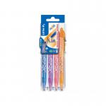 Pilot Set2Go FriXion Erasable Gel Rollerball Pen 0.7mm Tip 0.35mm Line Sky Blue/Purple/Coral Pink/Apricot (Pack 4) - 3131910551584 17133PT