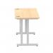 Impulse 1200 x 600mm Straight Desk Maple Top Silver Cantilever Leg MI002422 17137DY