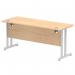 Impulse 1600 x 600mm Straight Desk Maple Top Silver Cantilever Leg MI002424 17151DY