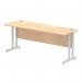 Impulse 1800 x 600mm Straight Desk Maple Top Silver Cantilever Leg MI002425 17158DY