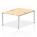 Impulse Back-to-Back 2 Person Bench Desk W1200 x D1600 x H730mm With Cable Ports Maple Finish Silver Frame - IB00102 17177DY