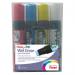 Pentel Wet Erase Chalk Marker Chisel Tip 10-15mm Line Assorted Colours (Pack 4) - SMW564-BCGW 17203PE